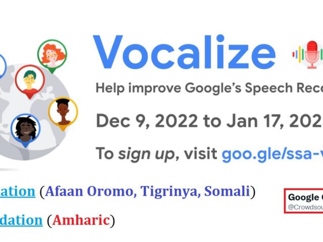 Vocalize Ethiopian Languages – Sign up to participate!  #40DaysofAudio